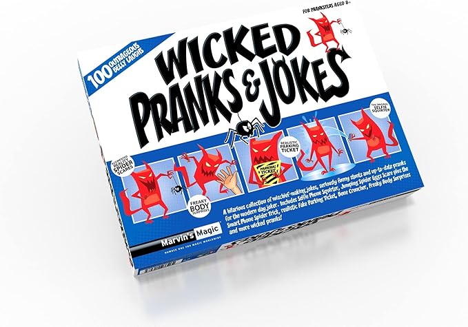 Marvin's Magic - Prank Kit - Wicked Jokes - Assorted Collection of Fun Pranks for Kids - with Original Selfie Phone Squirter and More - Toys, Gifts for Kids - Suitable for Age 8, 9, 10+