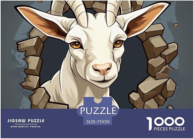 Sheep Thickened Wooden Jigsaw Puzzles Adults Fun 1000 Pieces 3D Animal Stress Relief Toy Education Game Home Decoration Toy Intellectual Game Challenge Educational 1000pcs (75x50cm)