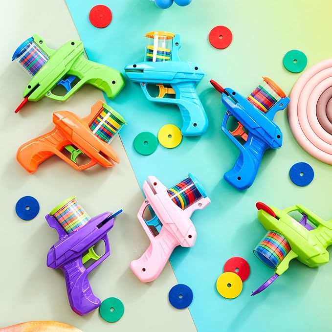 Sumind 8 Pcs Foam Disc Shooter Zip Shot Shooter Disc Launcher (Multicolor)