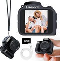 Keychain Camera, 4K 64MP Pocket Retro Nostalgia Video Camera for Teenagers, Children, and Photography with LED Light and 32G Micro SD Card (Black)