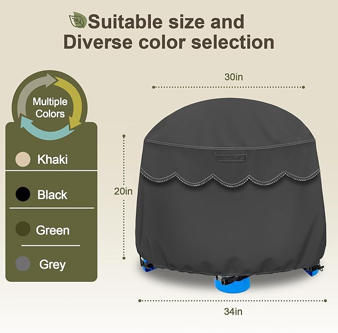 Kids Water Table Cover Fit Little Tikes Fish 'n Splash Water Table, Waterproof Dust Proof Outdoor Toys -Cover only,34"Dx20"H (Grey)