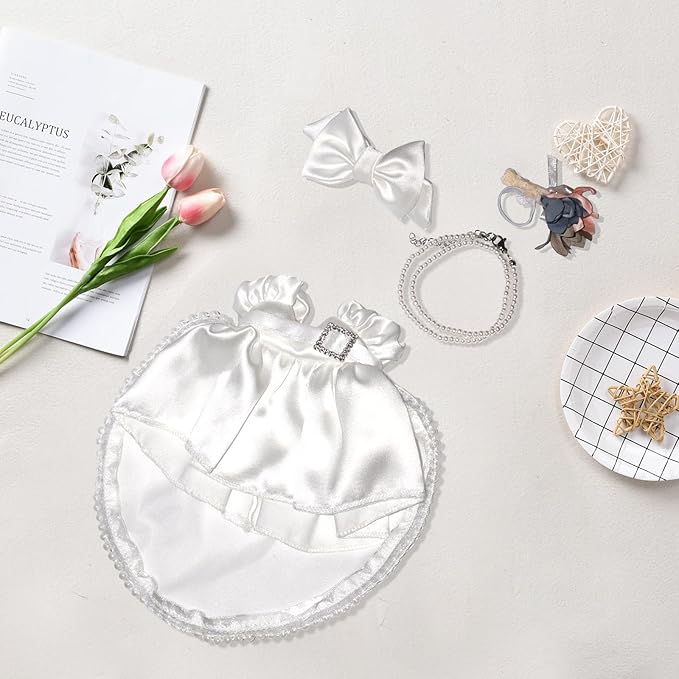 17cm Doll Clothes Wedding Dress Accessories Premium Fashion Outfit for 17cm Dolls (NO Doll)(Wedding Dress/Bow)