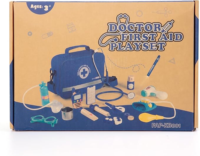 Doctor Kit for Kids, 35 Pcs Kids Doctor Kit for Toddlers 3-5 with Medical Storage Bag & Real Stethoscope, Pretend Play Doctor Set for Fun Role Playing Game (888)