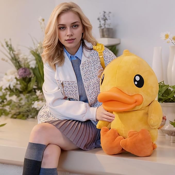 BDUCK+ Plush Toy Baby Doll Stuffed Animal 22 Inches, 56 cm [Skin-Friendly & Comfortable] Unique 3D Duckbill Design, Plush Kids Toys Gift for Boys and Girls of All Ages