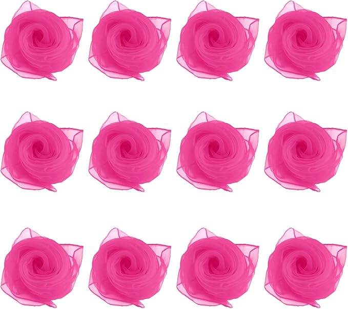 Larcele 12 Pieces Juggling Dance Scarf for Performance Prop Accessory 24 x 24 inches WDSJ-02