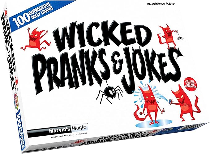 Marvin's Magic - Prank Kit - Wicked Jokes - Assorted Collection of Fun Pranks for Kids - with Original Selfie Phone Squirter and More - Toys, Gifts for Kids - Suitable for Age 8, 9, 10+