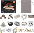VolksRose 15pcs Brain Teaser Puzzles, Metal Wire Puzzles Set, Mind Smart Game IQ Challenge Puzzle Games, Educational IQ Test Unlock Interlocking Toy Lock Puzzles Gift for Adults Teenagers