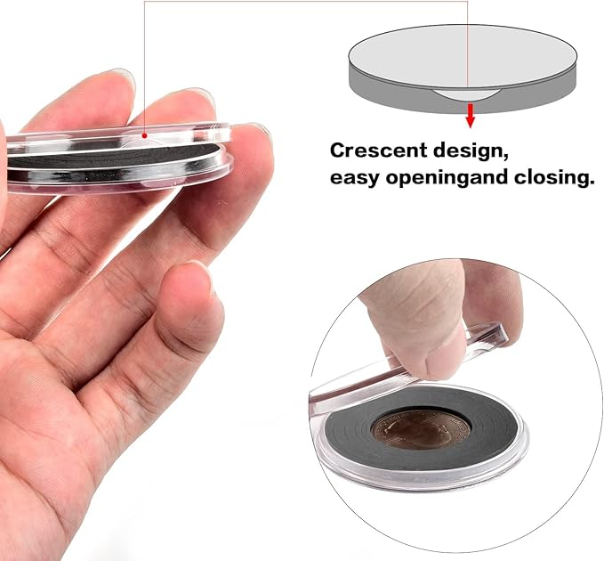 FULLCASE Coin Capsules 46mm with Foam Gasket and Plastic Storage Organizer Box, 6 Sizes (20/25/27/30/38/46 mm) Coins Collector Case Holder for Collection Supplies-168 Pieces (Grey)