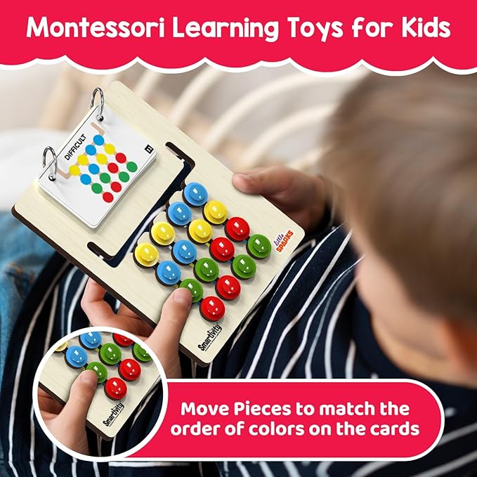 Smartivity Kids Montessori Slide Puzzle I Color & Pattern Matching Learning Toys for Kids 4-8 Years I Birthday Gift for Boys&Girls I Preschool Educational Activity Toy for 4,5,6,7,8I Travel Friendly