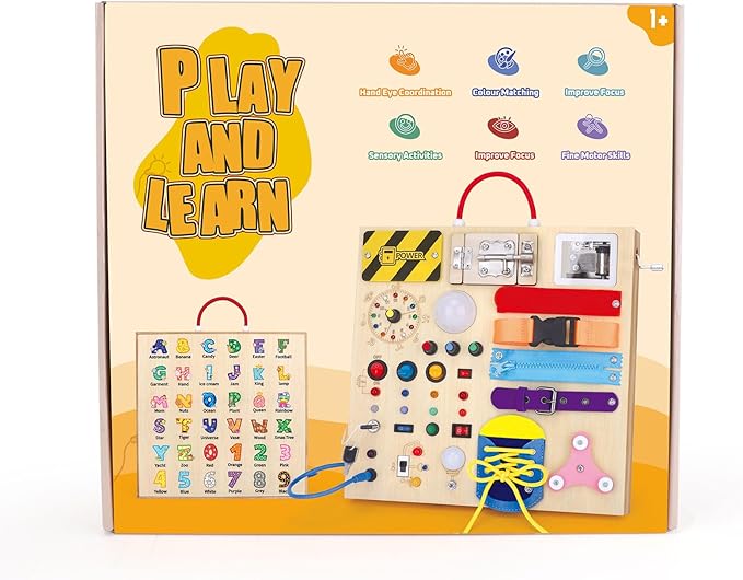 Hoarosall 23 in 1 Busy Board Montessori Toys for Toddler and 1-3 Year Old Boys and Girls
