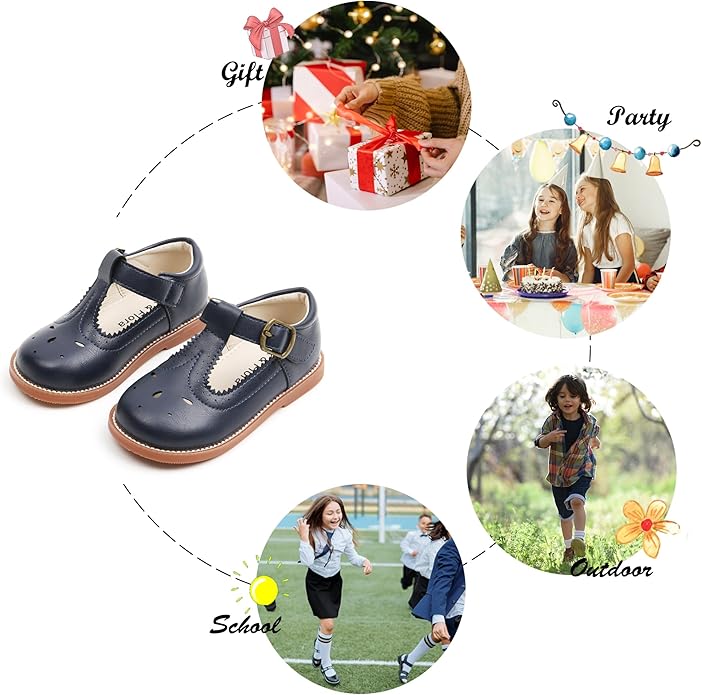 Felix & Flora Toddler Little Girl Mary Jane Dress Shoes - Ballet Flats for Girl Party School Shoes