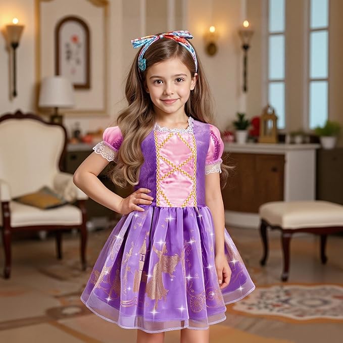 Meland Princess Dress Up - Dress Up Clothes for Girls with Toys,Christmas Birthday Gift for Toddler Girls 3,4,5,6,7,8 Years