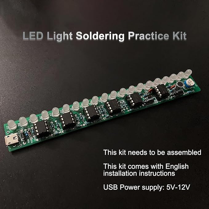 ISolderStore Soldering Practice Kit - Large 4017 Light Kit Electronics DIY Project for Children & Students
