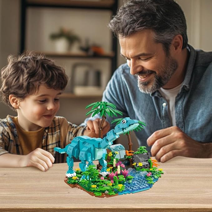 Dinosaur World Brachiosaurus Building Set- Compatible with Lego Sets for Boys 8-14, Jurassic Volcano Era Building, Birthday Gift Set for Boys & Girl (559 Pcs)