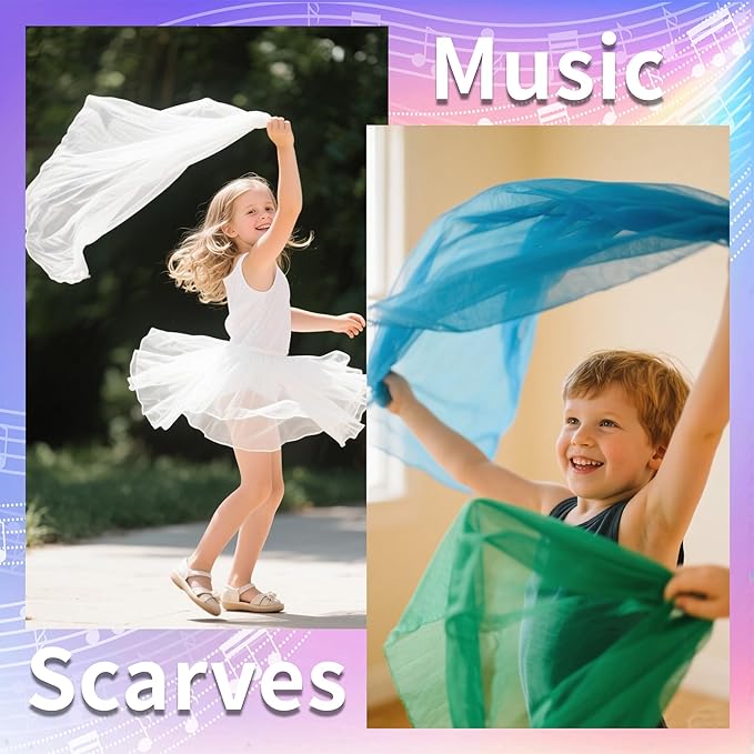 12 Colorful Scarves Play Dance Sensory Juggling Scarves Play Silks Rainbow Scarf Lightweight Thin Square Festival Scarf Game Magic Tricks Performance