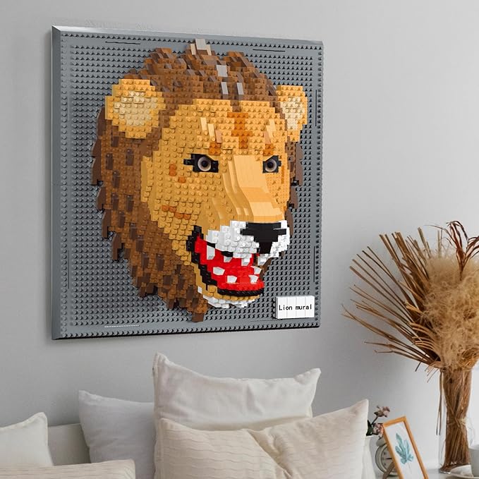 Lion Micro Mini Building Block Sets for Adults, No Compatible with Lego, 3D Animals Wall Art Kits for Home Wall Decor & Table Display, Creative Toy Gifts for Kids Teens Boys Girls (2005 PCS)