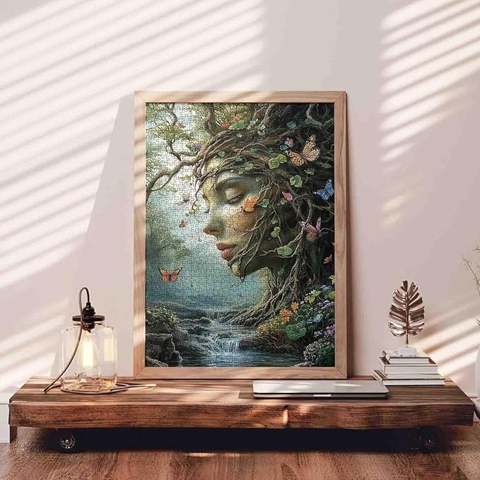 Surreal Earth Goddess 1000 Piece Puzzles for Adult Landscape Puzzle Arts Women Portrait Jigsaw Puzzle for Adults