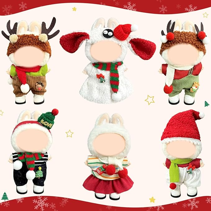Doll Clothes 17cm/15cm Outfit Set Party Clothes High-End Fashion Outfits Suitable Accessories Christmas Cloak Halloween Premium Clothing 5.91-6.7 inch (No Doll) (LBB-258)
