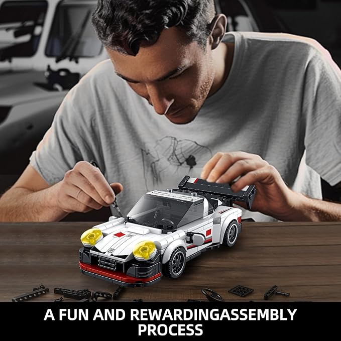 VGD Car Building Sets With Display Case, Classic Model Kits Speed Building Blocks Set, Cool Collectible Super Race Kit Birthday Gifts for Adults Sportscar Lovers Kids - 326PCS