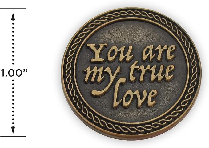 Romantic Love Expression Antique Gold Plated Pocket Coin for Date Night, You are My True Love, & The Best Thing That Ever Happened to Me, Love Gift for Men & Women, from Him or Her
