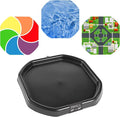 MEKA Tuff Tray with 3 Play Mats, Sensory for Kids Road, Water, Color Themes, Indoor Outdoor Use, Home or Classroom (Black, Small 28" x 28")