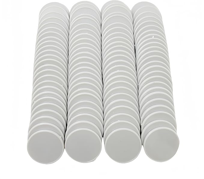 Smartdealspro Set of 100 1 Inch Opaque Plastic Learning Counters Mini Poker Chips Game Tokens with Storage Box (Grey)