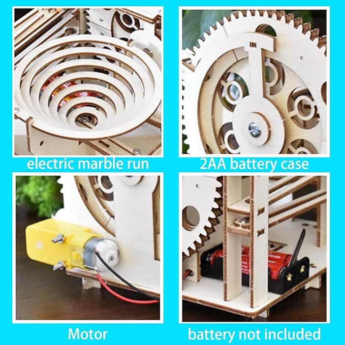 3D Puzzle Marble Run for Adults Wooden Engineering Puzzle Kit Wood Mechanical Puzzles DIY Mode Kits for Age 14+ Years Old