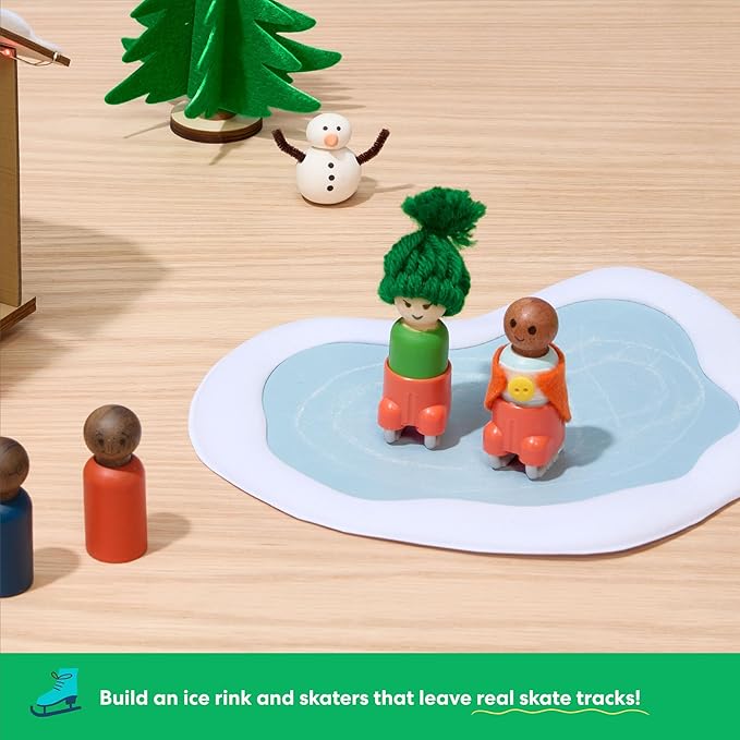 KiwiCo Winter Wonderland - 2025 Advent Calendar for Kids | Christmas Activities For Kids | Assemble Winter Village with Motorized Sledding Hill, Ice Skating Rink, Reindeer, Christmas Trees & more!