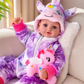 BABESIDE Baby Doll Girl - 15-Inch Realistic Baby Doll with Blue Eyes, Soft Body in Unicorn Outfit Life Like Baby Dolls That Look Real for 3 4 5 6 7 8 9 Years Girl, Birthday Gift and Pretend Play