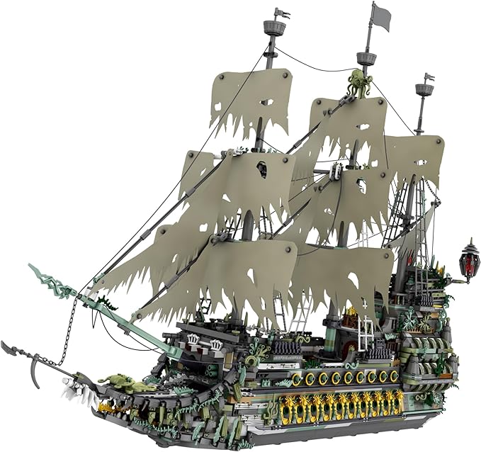 NutCracker Pirate Ship Building Blocks Set - Large MOC Pirate Ship Construction Model, Sailing Boat Toy Building Set, Christmas Birthday Gift for Adults & Kids 14+ (5865 Pieces)