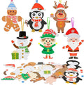 Fennoral 12 Pack Christmas Crafts for Kids Christmas Foam Stickers with Snowman Penguin Santa Claus Elf Gingerbread Man Reindeer Pattern Christmas Arts and Crafts DIY for Kids Boys Girls