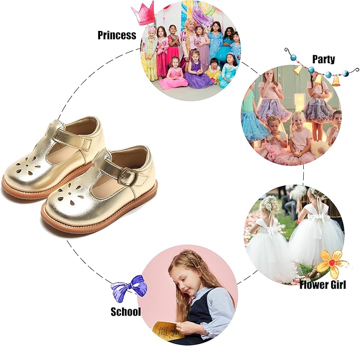 Felix & Flora Toddler Little Girl Mary Jane Dress Shoes - Ballet Flats for Girl Party School Shoes