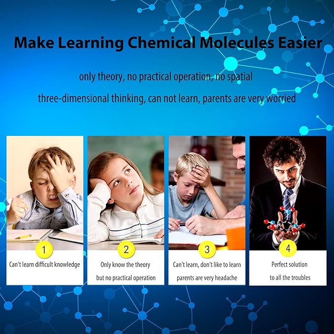 Chemistry Molecular Model Kit 452pc with C60,Educational Science Set Learning Chemistry Atoms,Bonds and Structures Teaching Aids School Supplies