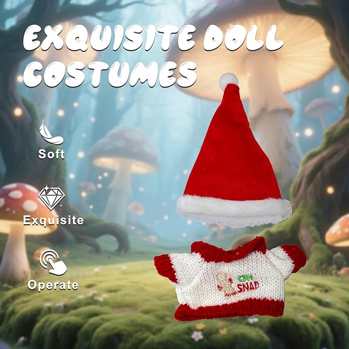 17cm Doll Clothes Christmas Accessories Outfit for 17cm Dolls (NO Doll)(Sweater+Christmas Hat/Scarf)