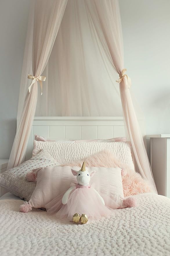 Ella The Unicorn Premium Quality Stuffed White Unicorn Plush Doll with Golden Horn, Hooves & Flowing Pink Mane & Soft Tail | Playable Toy with Movable Legs with Huggable Arms