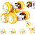 Pull Back Truck for Toddler Boys for Ages 3-5,6 Rounds Inertia 360° Rotating Stunt Car Toys 3 4 5 6 Year Old Kids,Push and Go Vehicle Toy Party Favors for Boys Girls Birthdays Present (Yellow)
