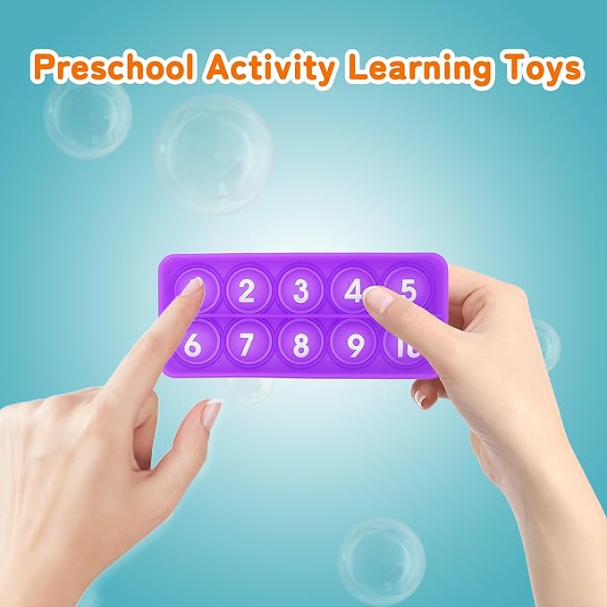 Ten-Frame Counting Toys, 10-Frame Bubble Popper Fidget Toys, Number Math Games, Montessori Educational Toy for Preschool Kindergarten Classroom Learning Activities Kids 3 4 5 Year Old