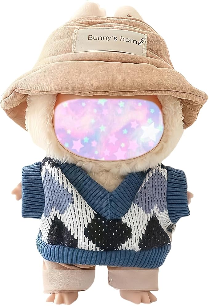 17cm Doll Clothes Outfit Set, 3 Pieces Dress Sweater Set for 6.7inch Doll Suit, Fashion Kawaii Hat & Clothes Accessories for 1st/2nd/3rd Gen Dolls Play & Display