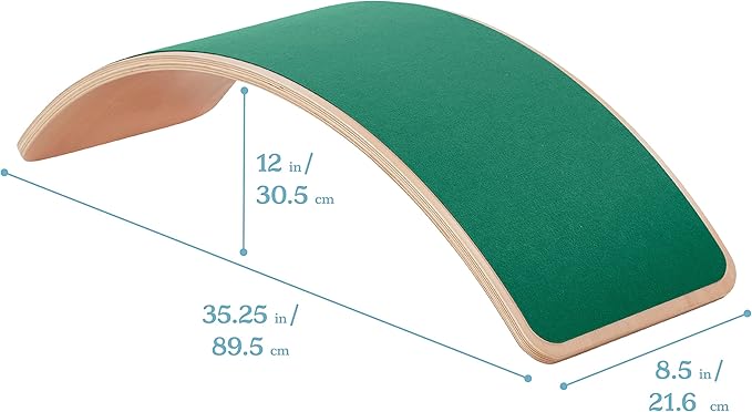 ECR4Kids Balance Board with Felt Base, Montessori Toy, Green