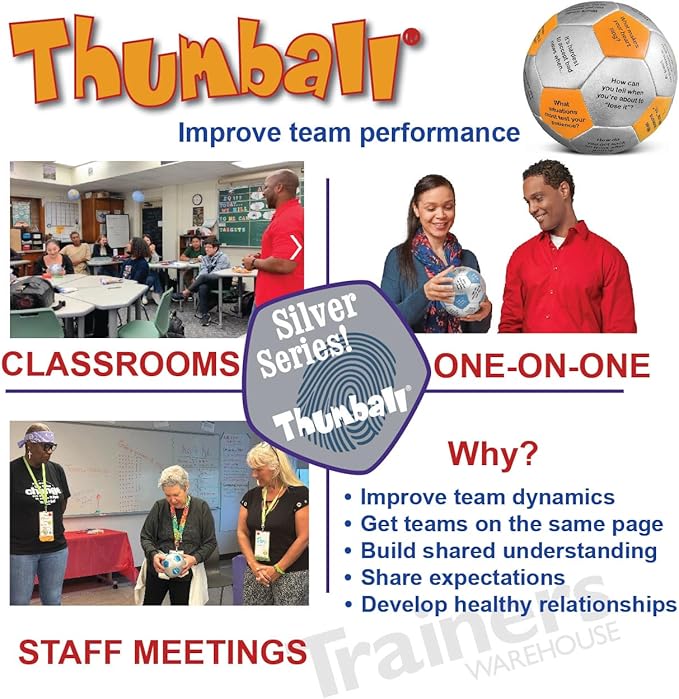 Trainers Warehouse 6" Thumball Collection, 32 Prompts for Conversation, Team Building, Relationship and Training
