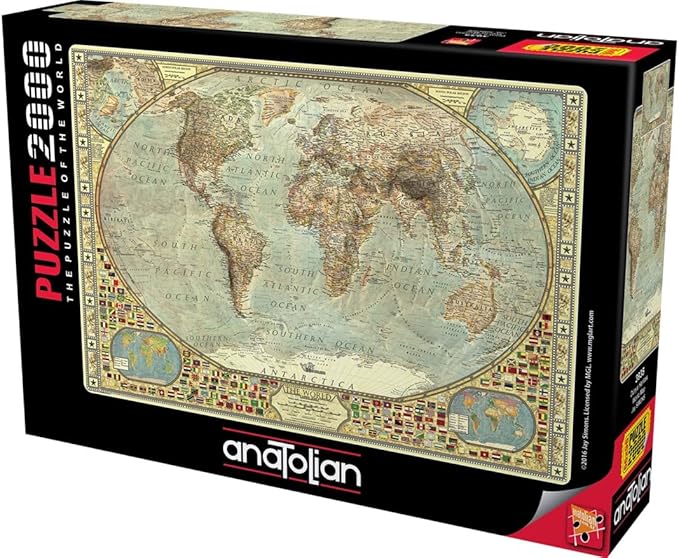 Anatolian Puzzle - World Map, 2000 Piece Jigsaw Puzzle, #3935