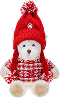 Dilly dudu Christmas Teddy Bear Stuffed Animal Plush Soft Toys Cuddly Dolls Best Gifts 10-Inch (Brown)