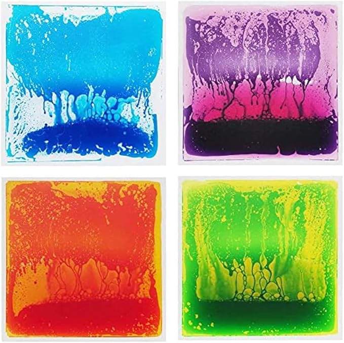 Art3d Liquid Sensory Floor Decorative Tiles,19.7"x19.7" Square, Colorful, 4 Tiles