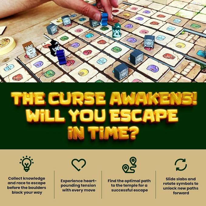 Mayan Curse – Thrilling Puzzly Board Games for Adults & Kids, Strategic Family Games for Game Night, Party Game with Fantasy, Adventure & Suspense, Ideal Gift for Boardgame Lovers
