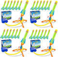 Banvih 4-Pack Rocket Launcher for Kids – 24 Foam Rockets, Launch Up to 120+ ft, Outdoor Toys for Ages 3-8+, Summer Yard Games, Birthday Party Gift for Toddlers & Boys