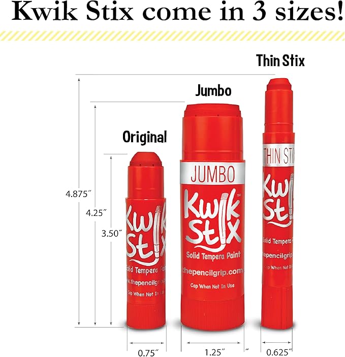 Kwik Stix Tempera Paint, Jewel Tones, 10 Colors