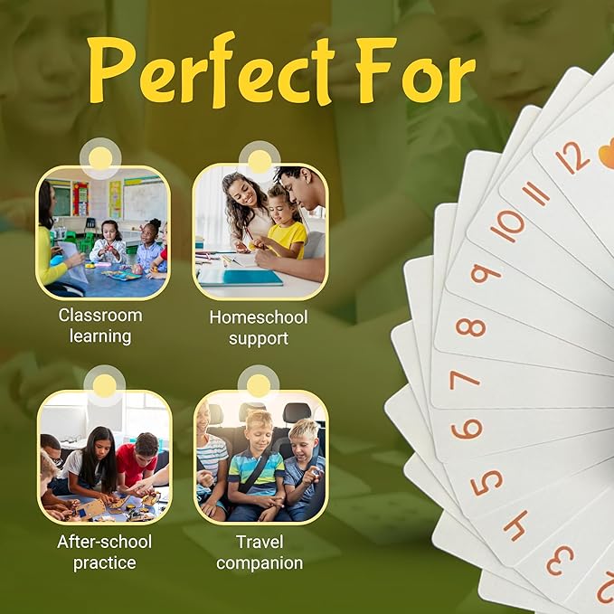 MANGO Math - Playing Cards - Educational Card Game Set of 12 Decks - Fun Learning Cards for Kids - Classroom Activities - Facts Practice Cards - Elementary School Teaching Materials
