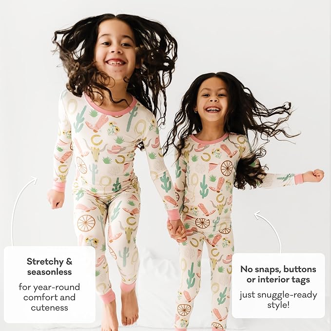 Little Sleepies Two-Piece Pajama Set for Boys & Girls, Soft Viscose from Bamboo Toddler Pajamas for Kids, Family Matching PJs