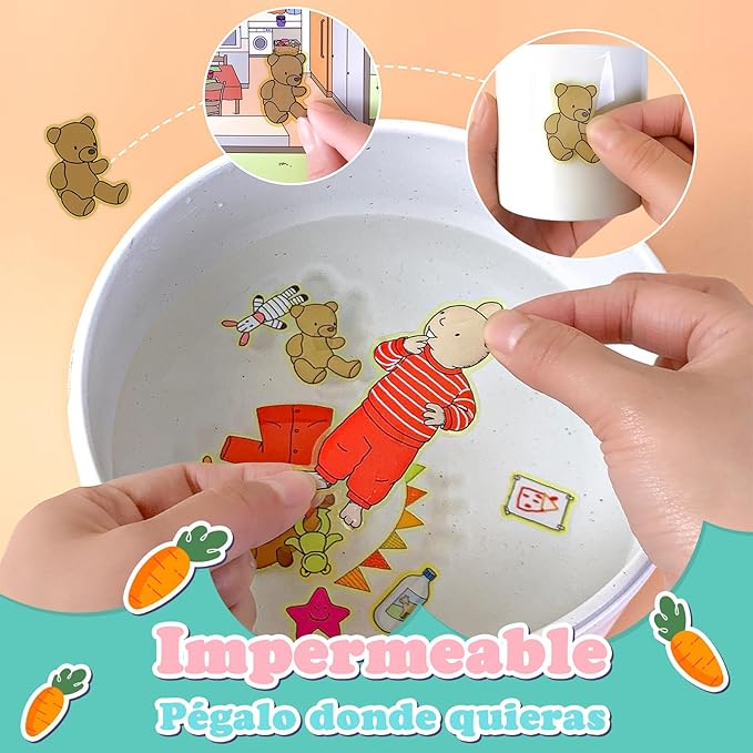 2PC Rabbit Reusable Sticker Books for Toddlers 3+ Years, Educational Preschool Toys for Baby Kids Fashion Activity, Creative Sticker Story Books for Toddlers Age 3+ Birthday Gifts