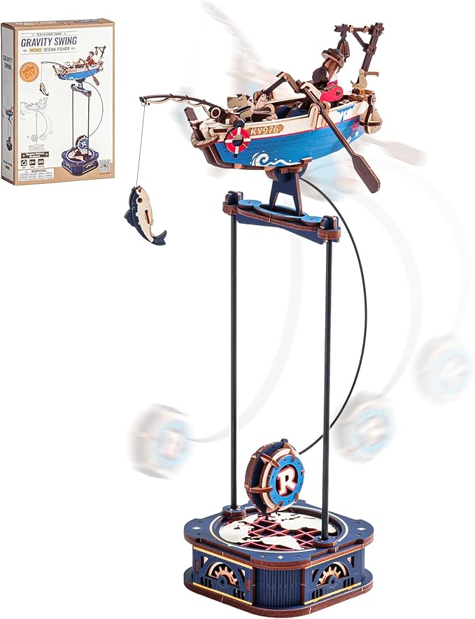 ROBOTIME 3D Wooden Puzzles for Adults, Ship Gravity Swing Model, Aircraft Model Kits for Age 14+,3D Puzzle Model Building Kit, Birthday/Christmas/Creative Gifts for Adults&Teens